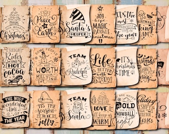 Vintage Christmas Quotes: Junk Journal Ephemera (Digital Download)