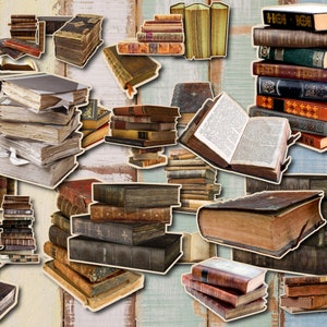 Libros Fussy Cut, Kit para Junk Journal, Imprimibles para Junk Journal, Efímeras Fussy Cut, Libros antiguos para Junk Journal y Scrapbook