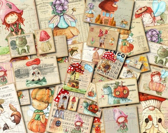 DIGITAL Fairy Ephemera Kit – Vintage Printable Embellishments for Junk Journals - FA147