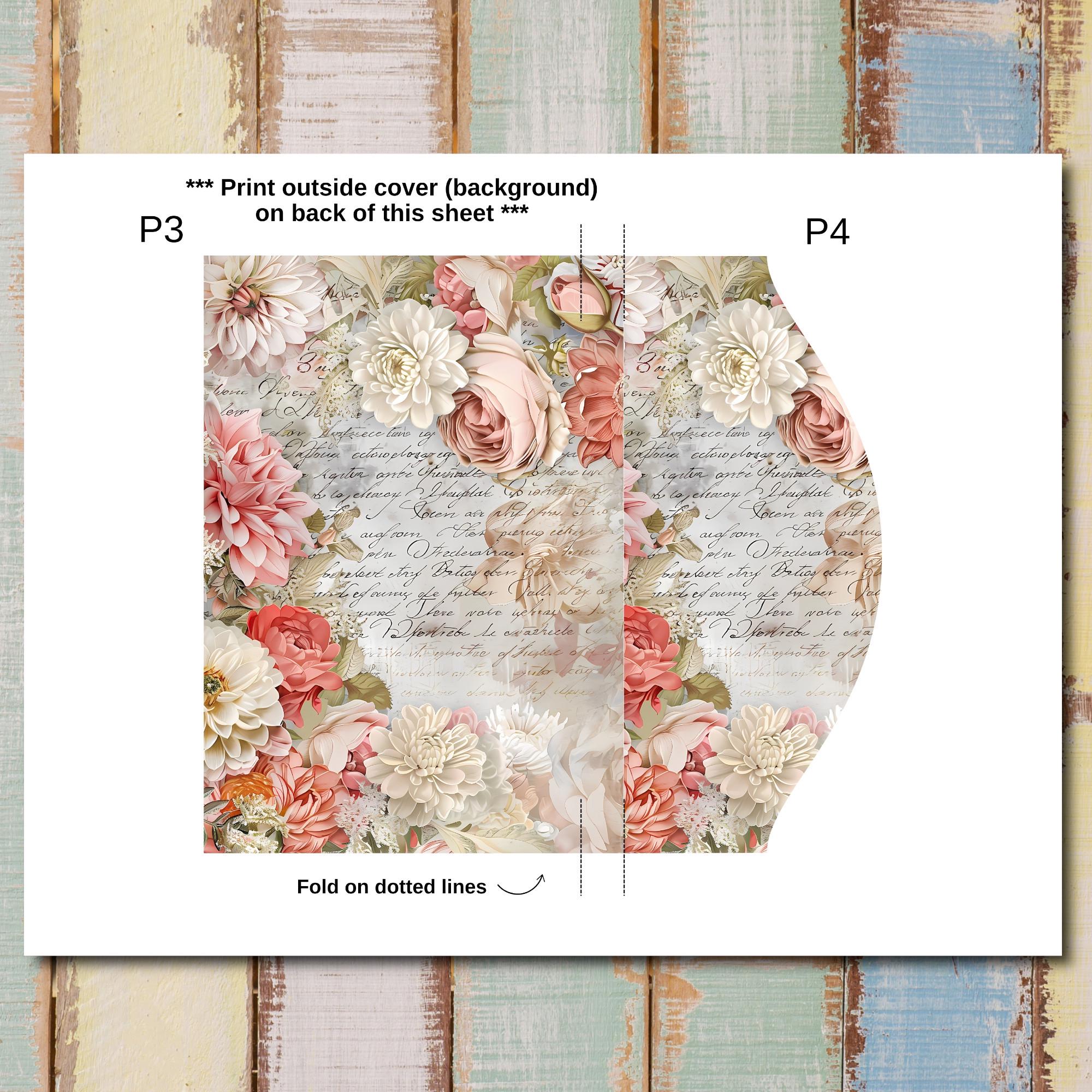 Vintage Flowers Folding Folio for Junk Journal (digital Download ...