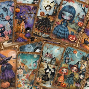 Junk Journal Kit, Whimsical Halloween Junk Journal Pages - Enchanted Halloween Printable Ephemera - Magical Journal Inserts - Set 3