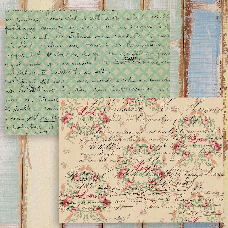 Shabby Chic Rose Digital Paper: Vintage Floral Scrapbook Backgrounds ...