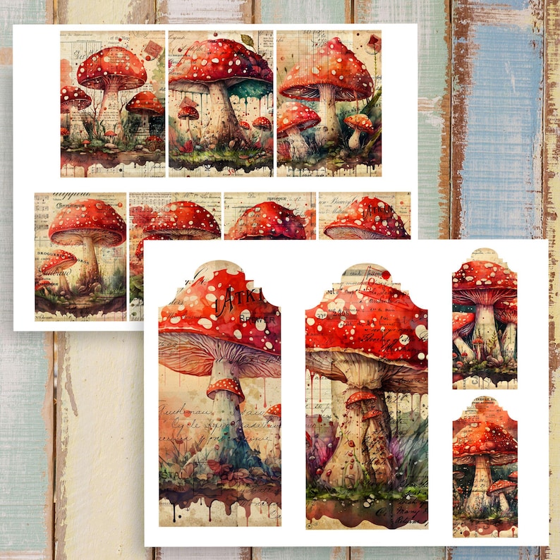 Mushroom Junk Journal Kit I: Vintage Printable Ephemera (digital ...