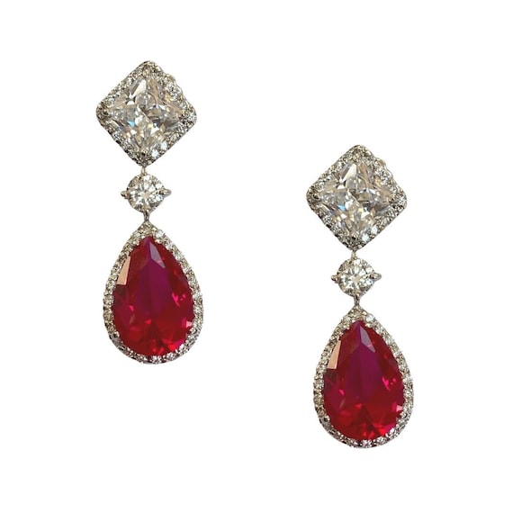 Faux diamond drop earrings deals