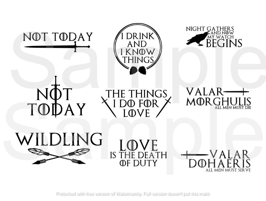 Game of Thrones Quotes Digital Download Etsy