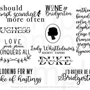 Bridgerton Bundel | Bridgerton, Hertog van Hastings, Hertogin van Hastings Digital Download PNG, JPEG, SVG