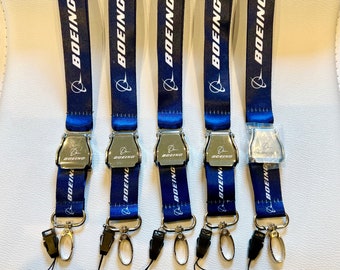 Boeing logo Lanyard. Airplane lanyard. Gift for him. Av Geek. Aviation gift.Pilot B747, B777.Fathers Day present, aeroplane accessories