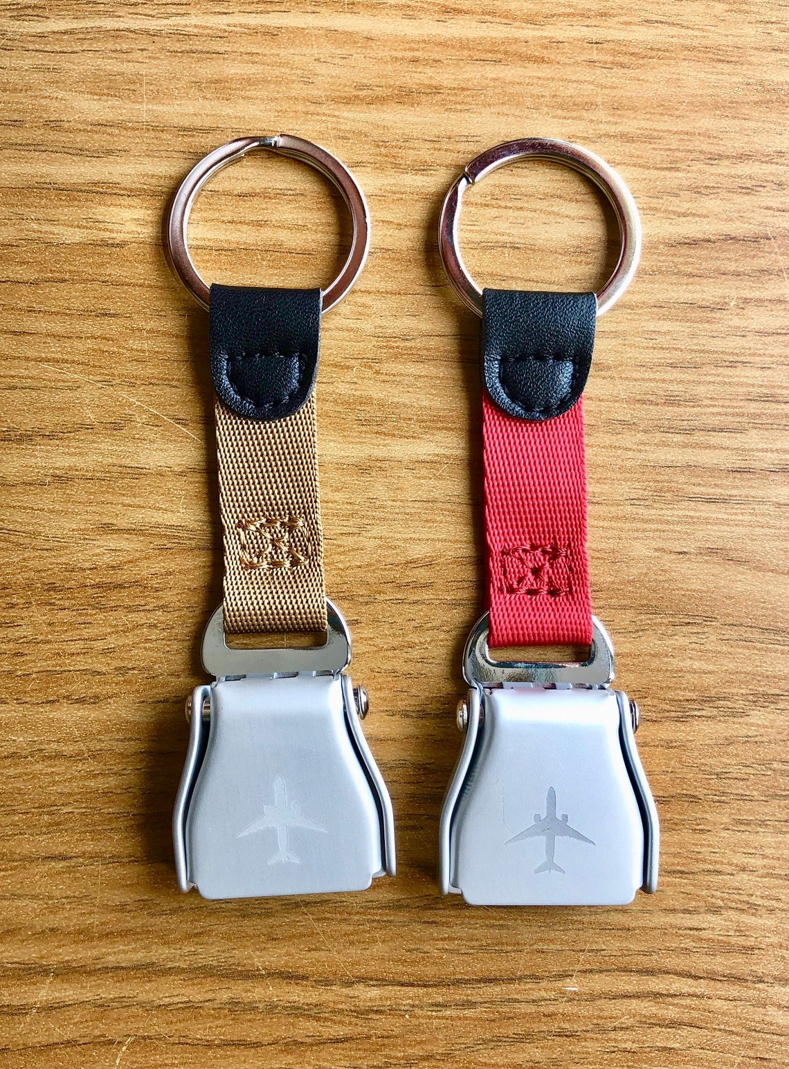 2 pcs NEW Seatbelt buckle Keychain Airplane Keyring Plane Etsy