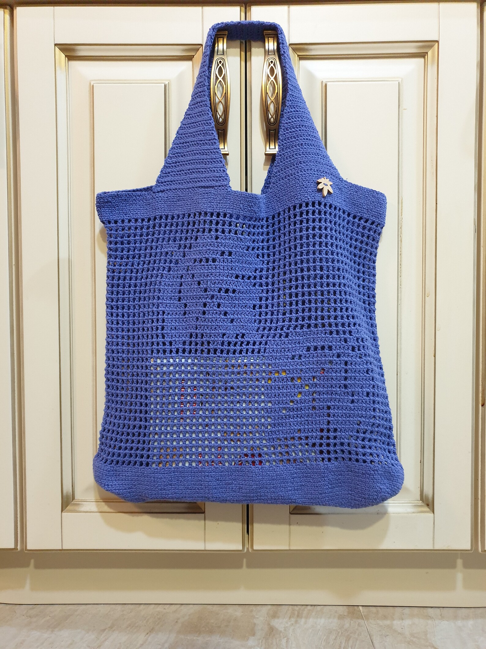 Knitted bag for shopping and beach Etsy