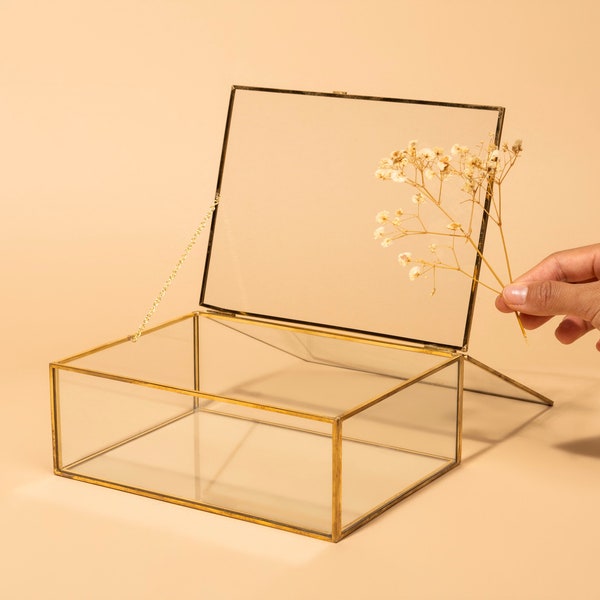 Double Frame Keepsake Glass Jewelry Organizer Box