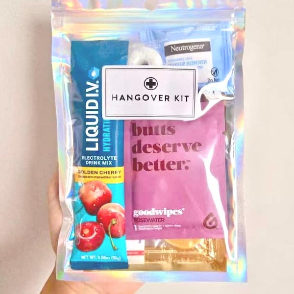 Party Favor Hangover Kit | Self Care Kit | Recovery Kit for Bachelorette Party, Weddings, Corporate Events, and Birthdays (No Medical Drugs)
