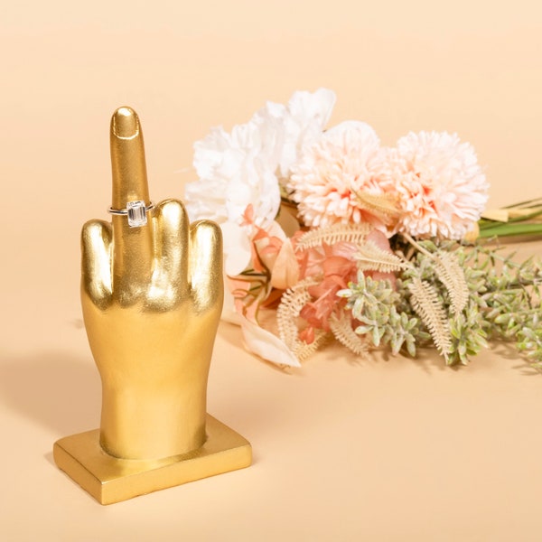 Gold Hand Ring Holder for Jewelry, Engagement Wedding Ring