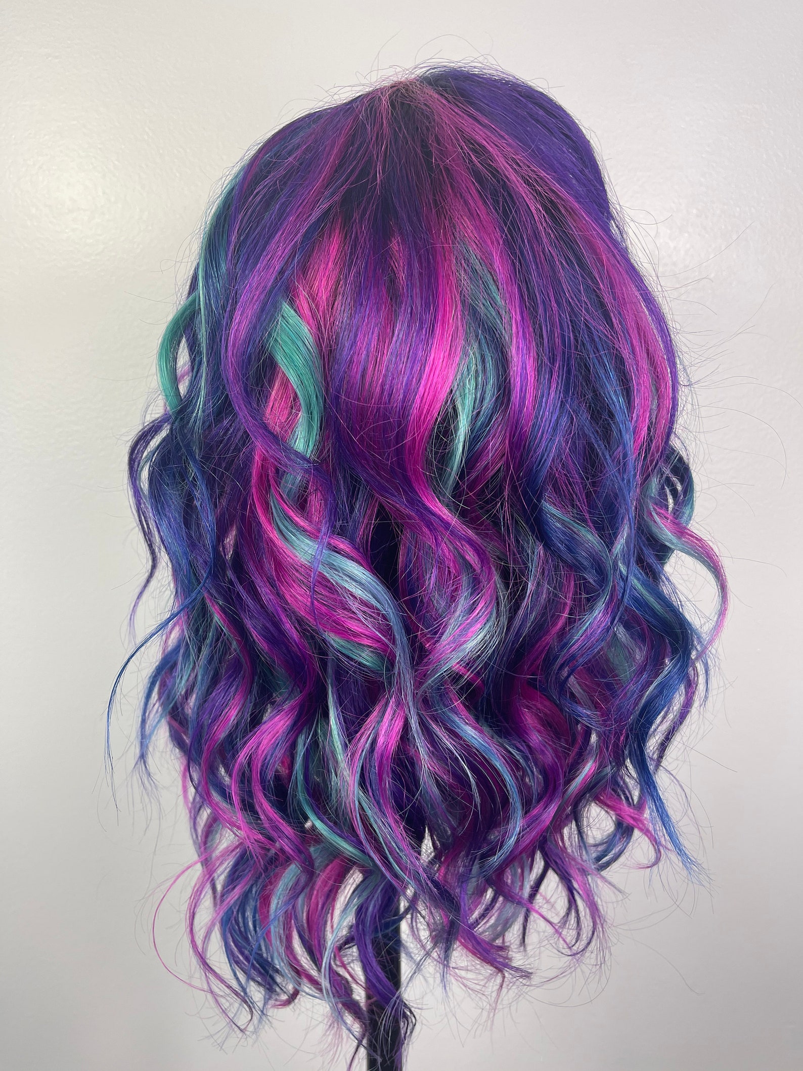 Custom rainbow colored wigs. Human hair and lace front . Etsy