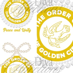 Golden Circle Peace and Unity PNG Graphics (3 Digital Download)