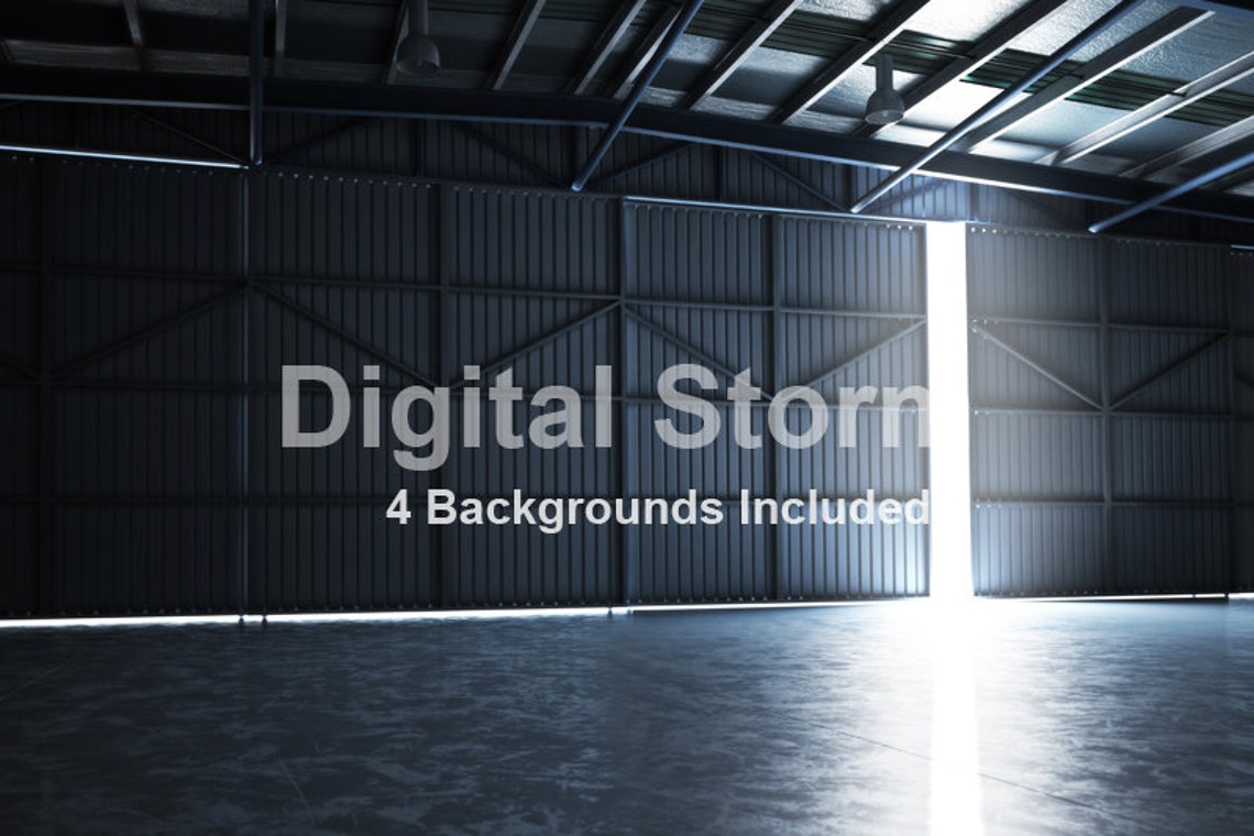 Industrial backgrounds of warehouses hangar and garage Etsy