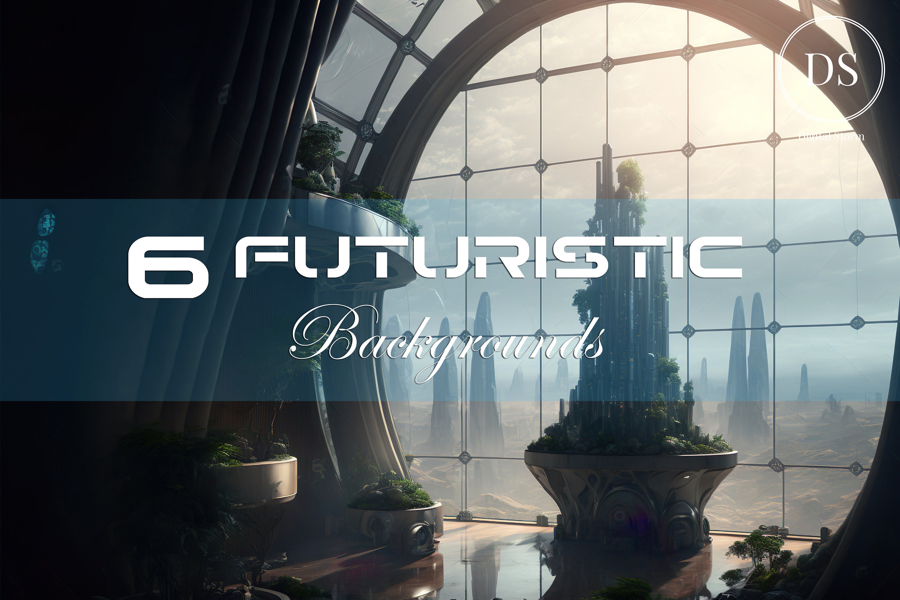 6 Futuristic Backgrounds , Six Digital Matte Paintings, Future World ...