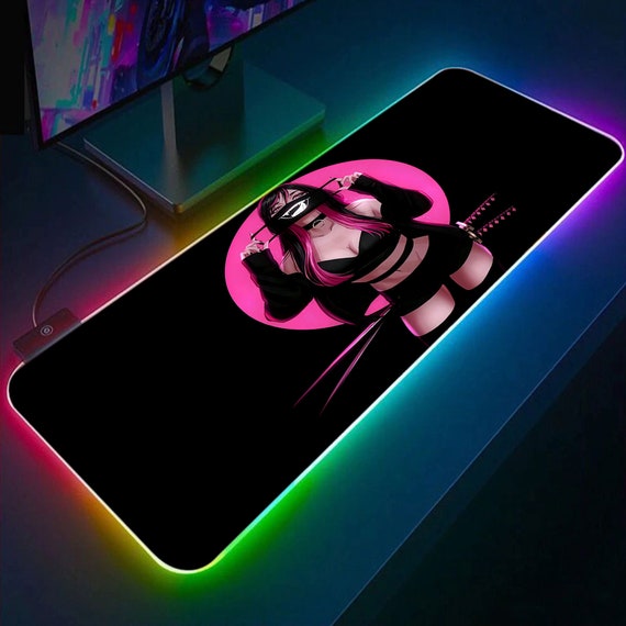 RGB Gaming Mousepad Anime Desk Mat Cyberpunk Desk Mat Etsy