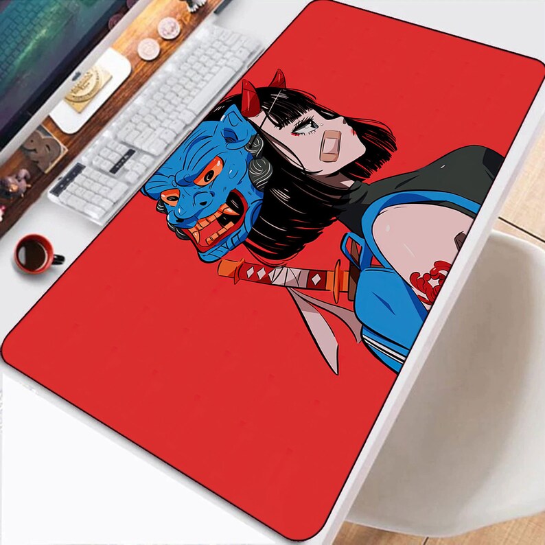 RGB Gaming Mousepad Anime Girl Mousepad Kawaii Desk Mat Etsy