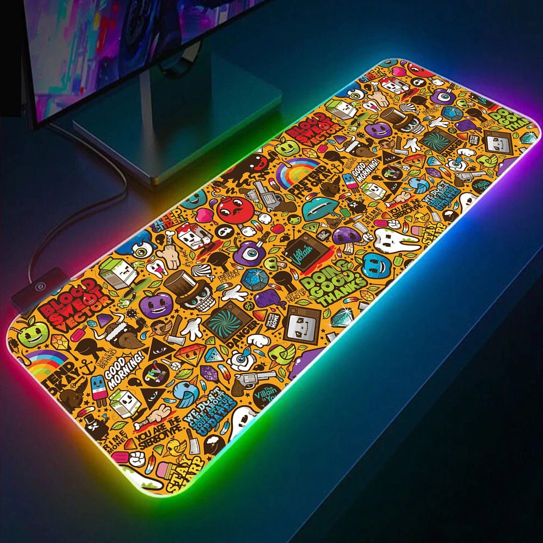RGB Mousepad Gaming Mousepad Sticker Mousepad Cartoon Desk Etsy