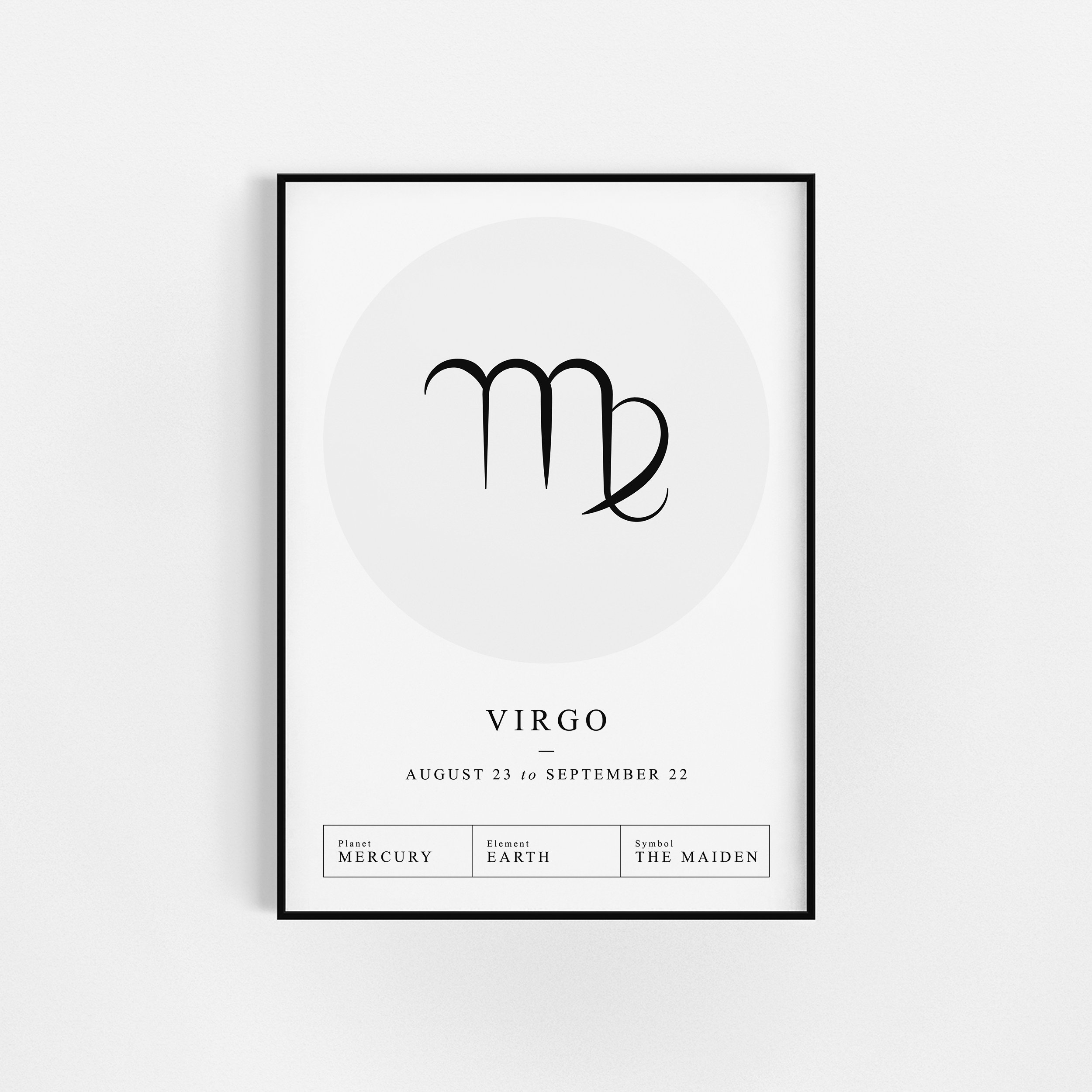 | d'impression Du Zodiaque Vierge | Cadeau d'affiche Zodiac Astrologie Wall Decor Horoscopes Prints 