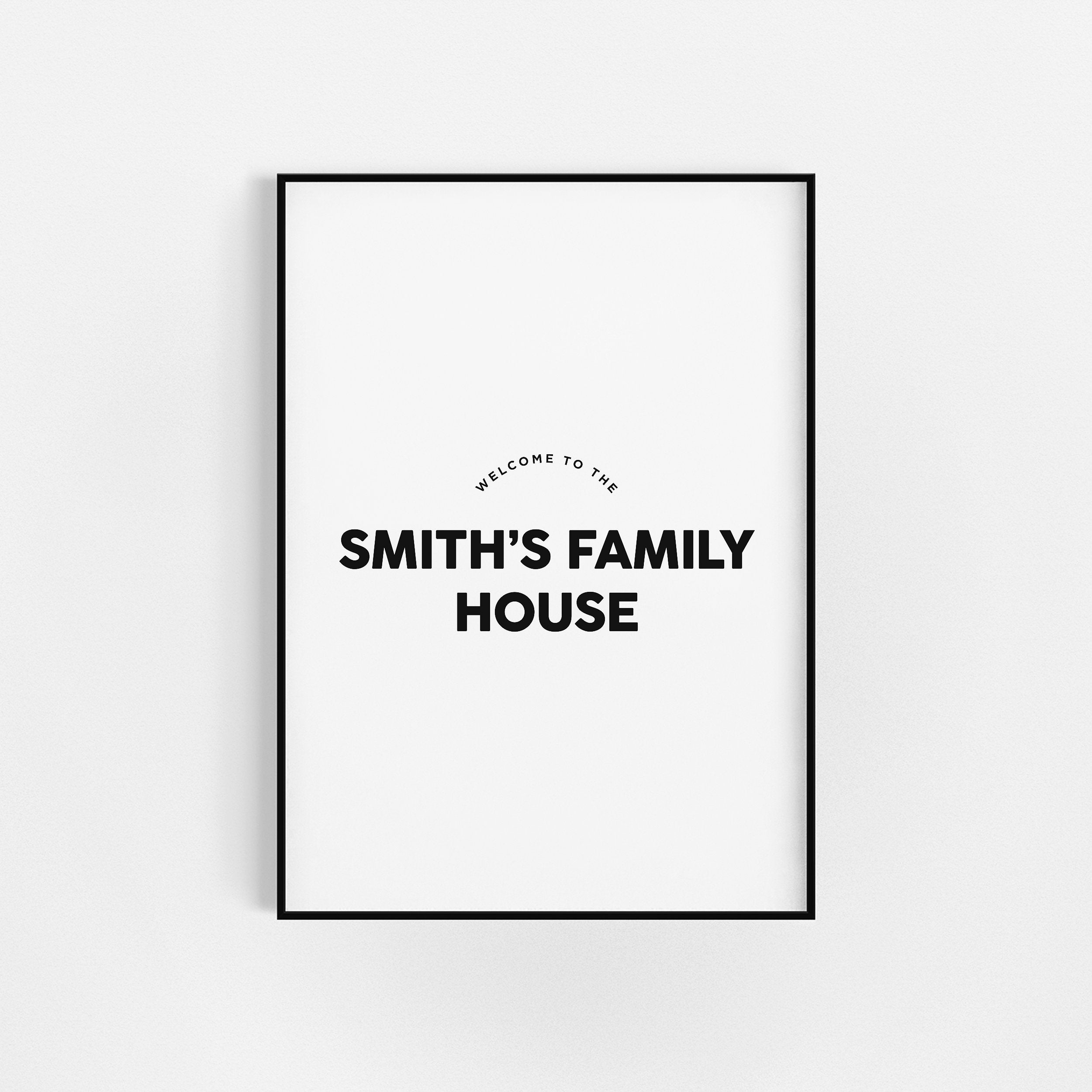 Maison Familiale sur Mesure | Maison Familiale Decor d'impression Personnalisée de Cadeaux Familiaux