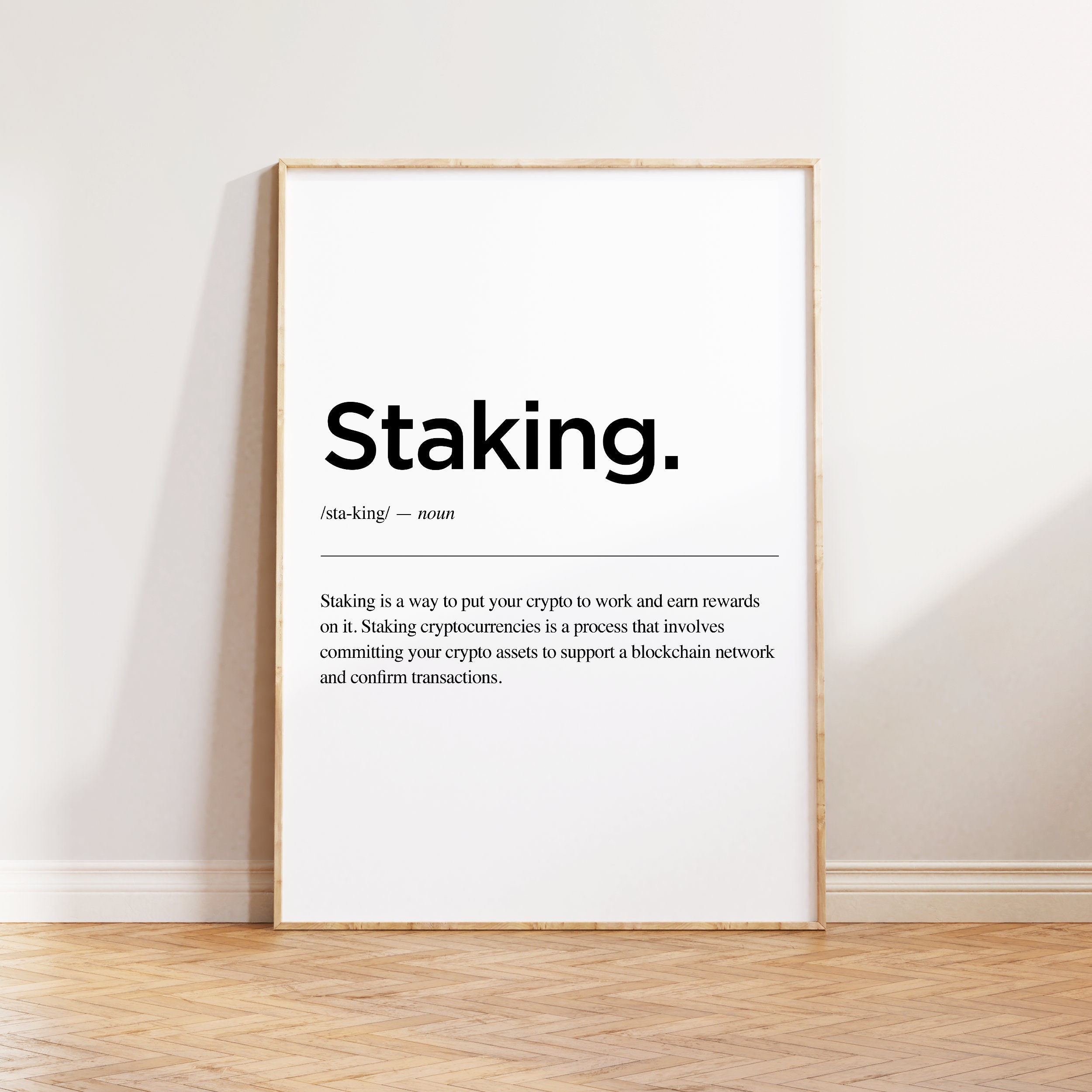 | d'impression de Crypto-Monnaie Définition Du Jalonnement | d'affiche Bitcoin Crypto Cadeaux Idées 