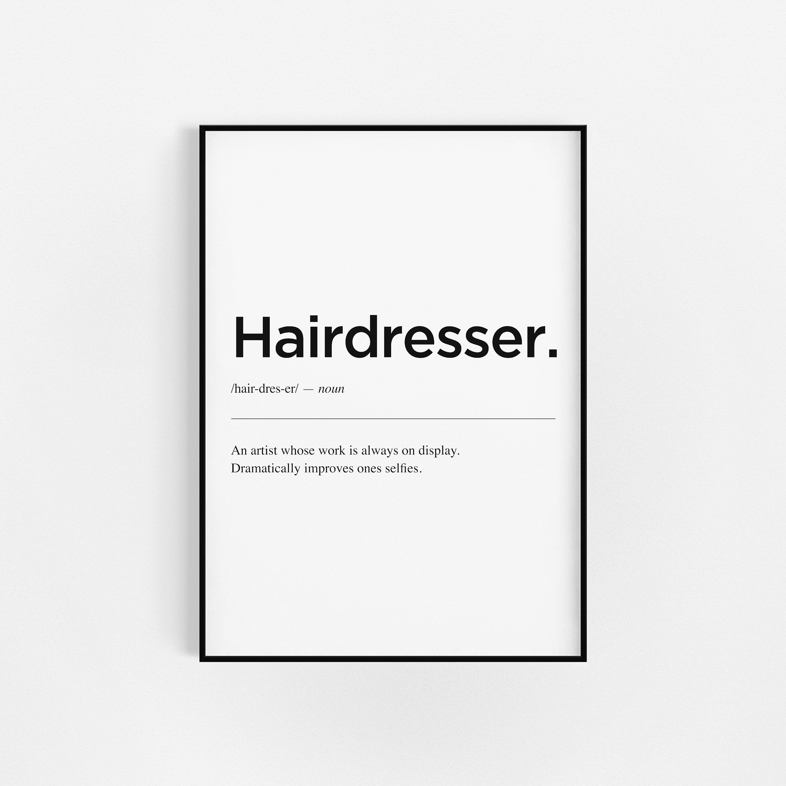 Définition Du Coiffeur | Salon Print d'estampes Beauté Hairstylist Chambre Mural Art Cadeaux de Sall