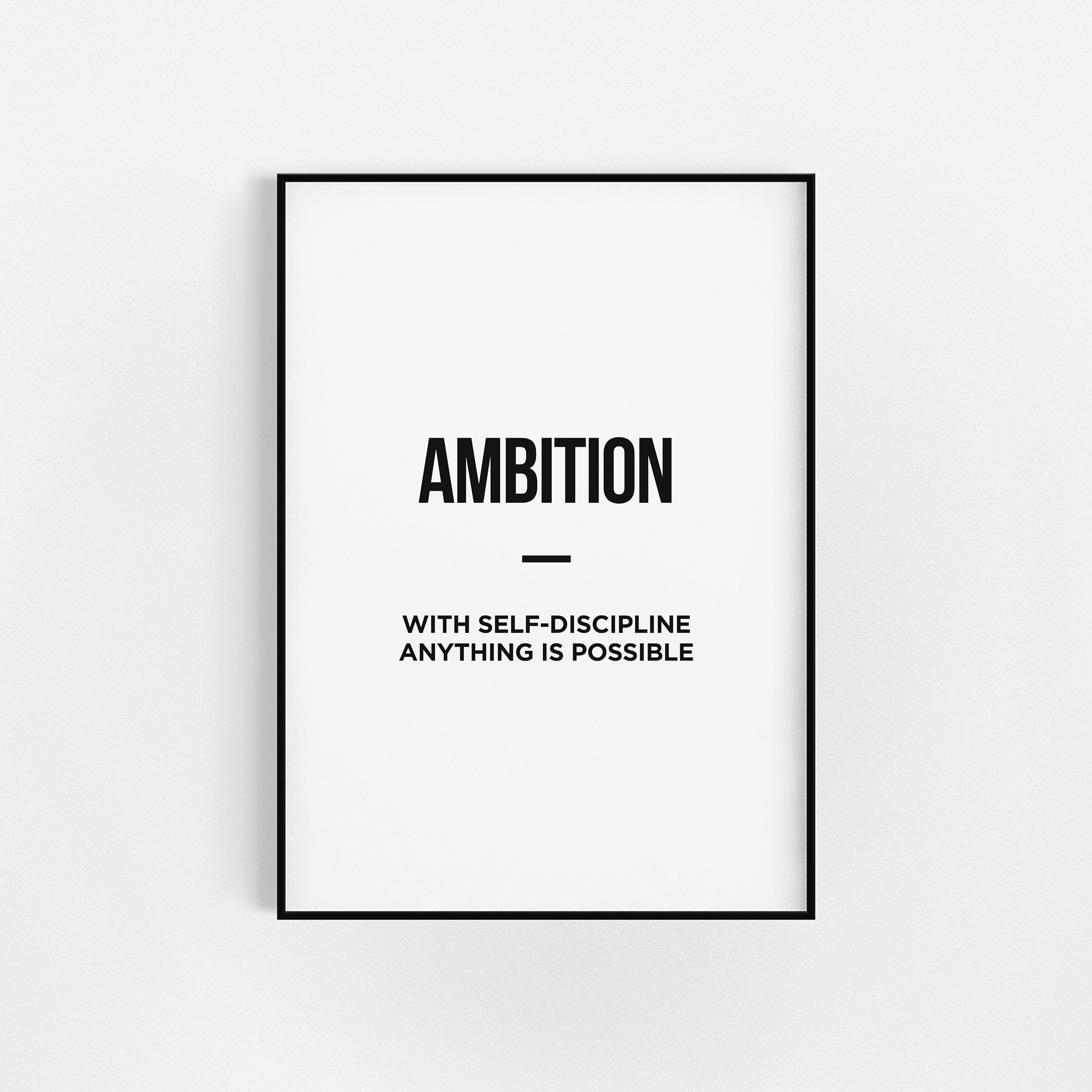 Ambition Imprime | Home Gym Décor de Décoration Fitness Motivation Au Gymnase d'impression Home Offi