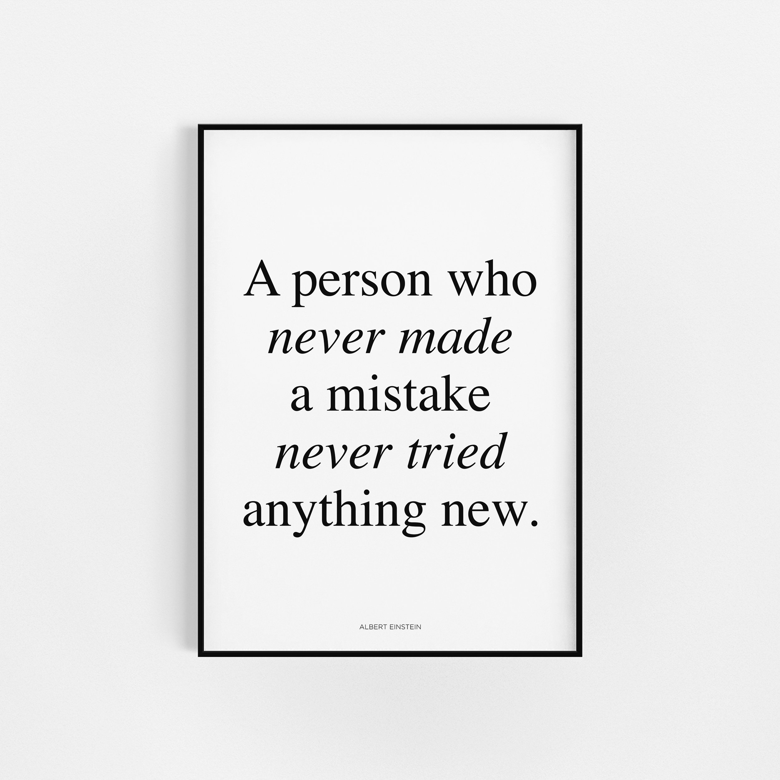 Albert Einstein Citation | Bureau Wall Art Home Office Imprime Citations Motivationnelles Accueil Dé