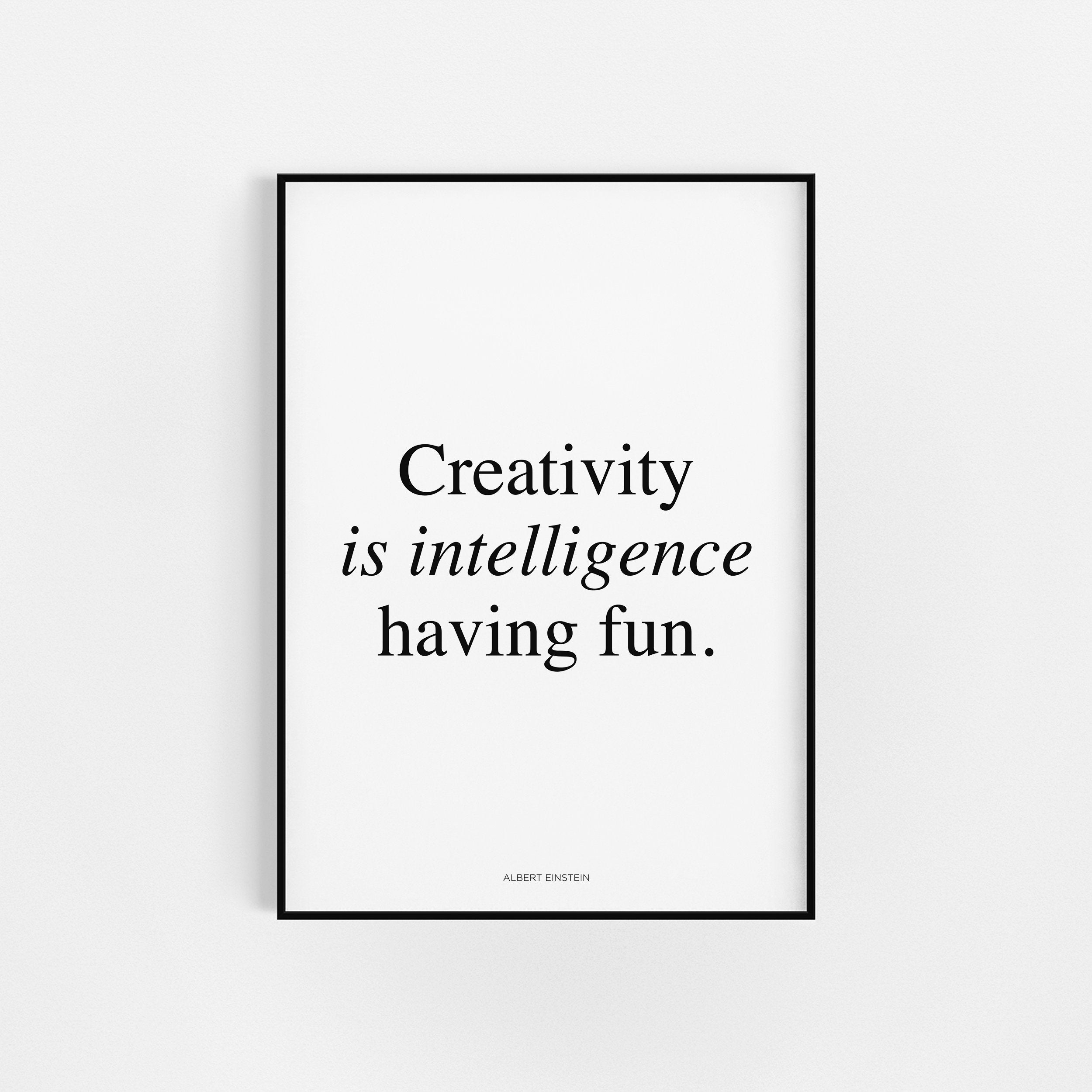 Albert Einstein Citation | Bureau Wall Art Home Office Imprime Citations Motivationnelles Accueil Dé