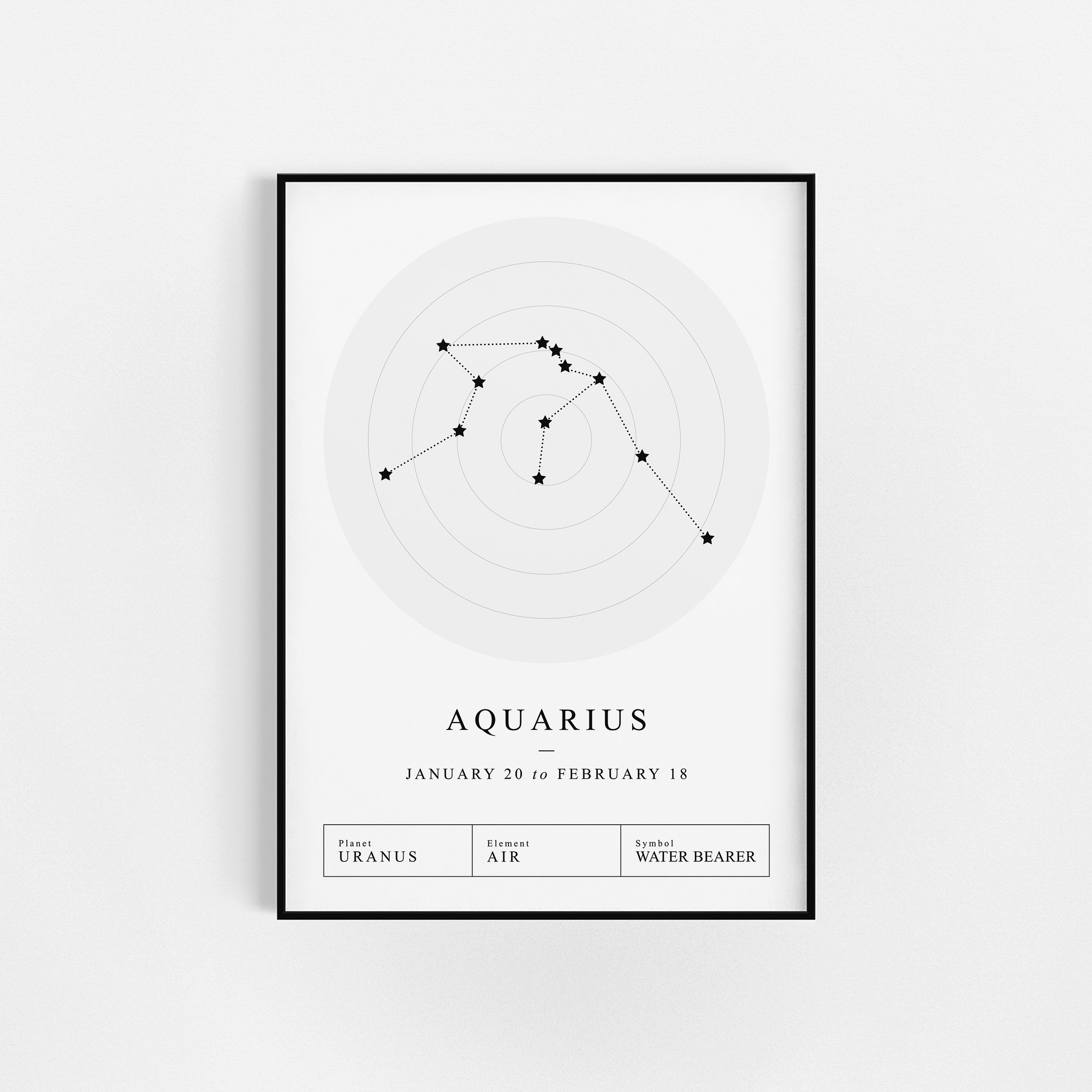 | d'impression Aquarius Constellation | Cadeau d'affiche Zodiac Astrologie Wall Decor Constellation 
