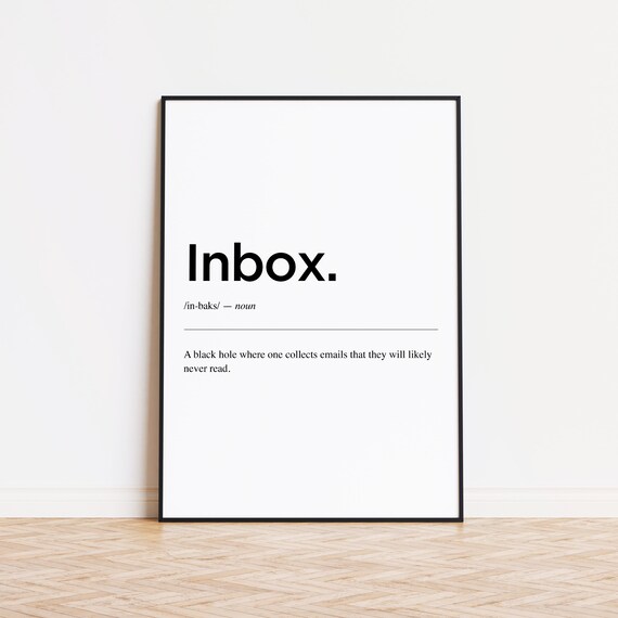 Inbox Definition Print Office Wall Art Funny Home Office Etsy Denmark