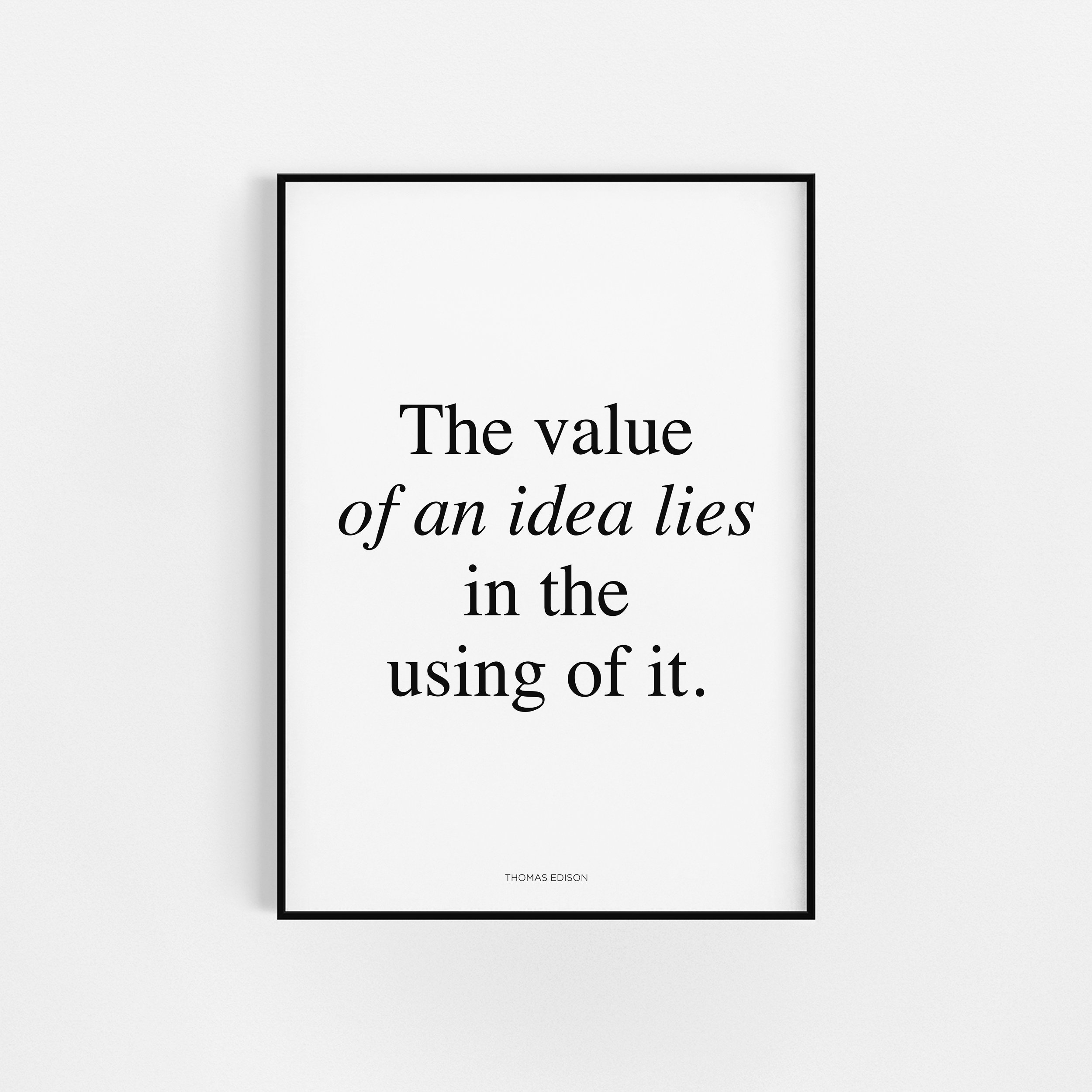 Thomas Edison Citation | Bureau Wall Art Home Office Imprime Citations Motivationnelles Accueil Déco