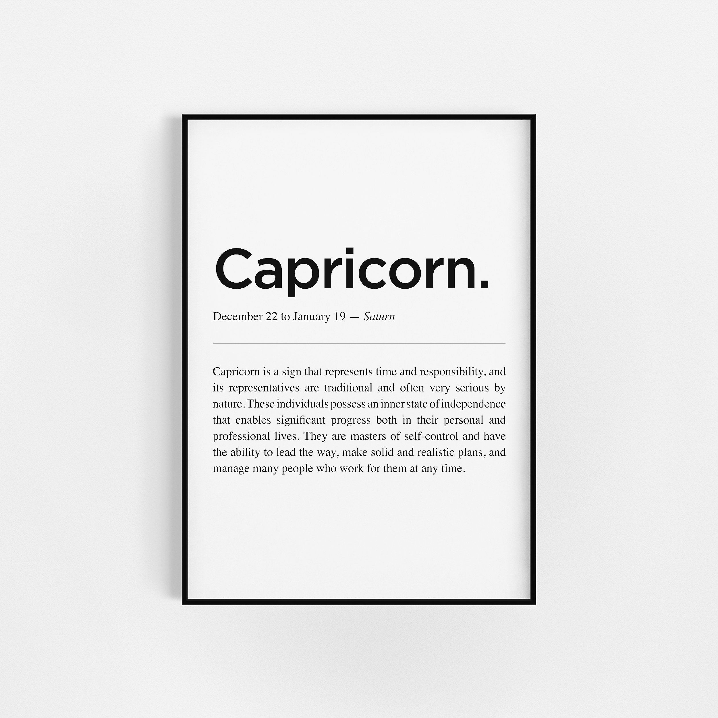 | de Définition Du Capricorne | Cadeau d'affiche Zodiac Astrologie Wall Decor Définition L'horoscope