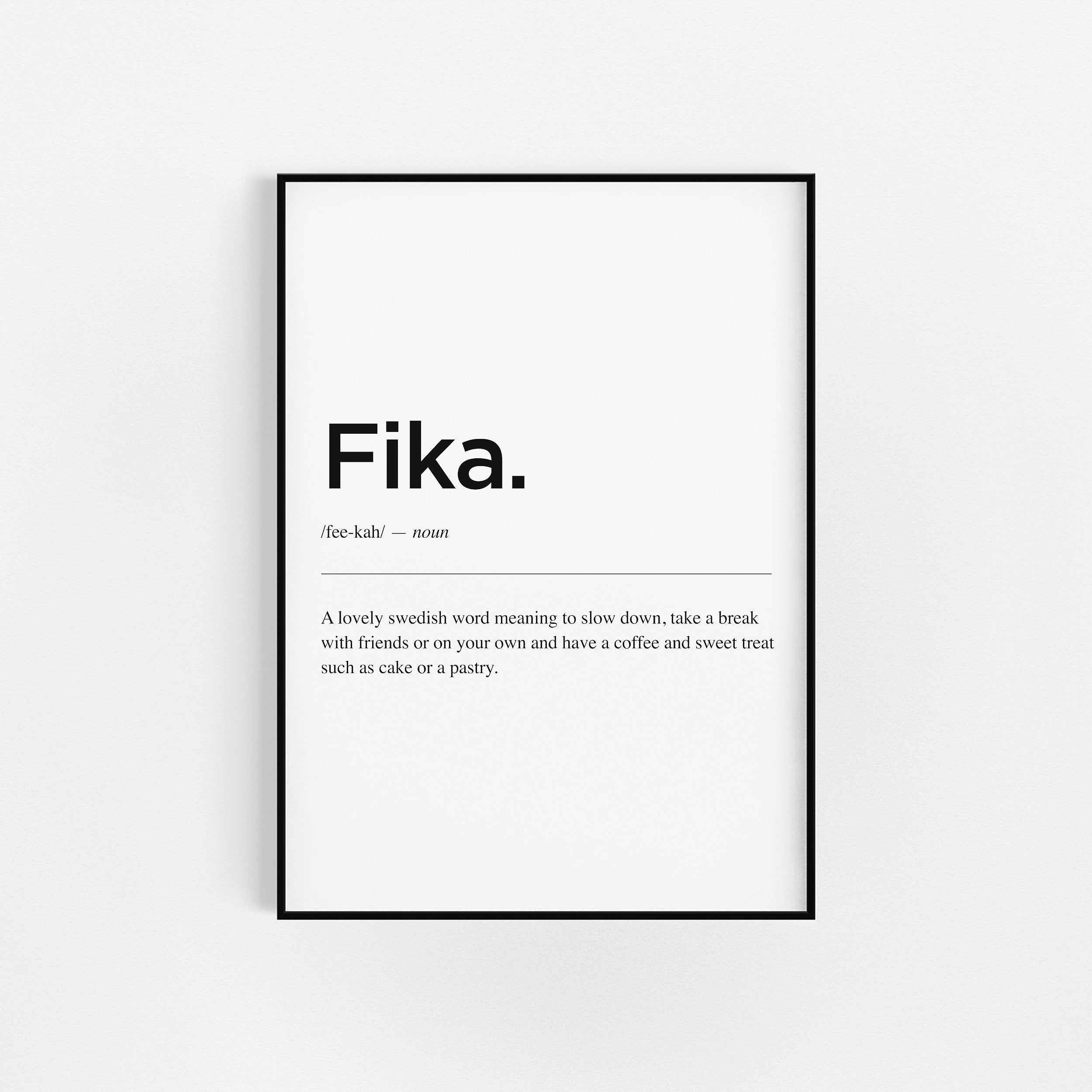 | de Définition Fika | d'impression Suédois Accueil Impressions Home Decor Chambre à Imprimer Wall A