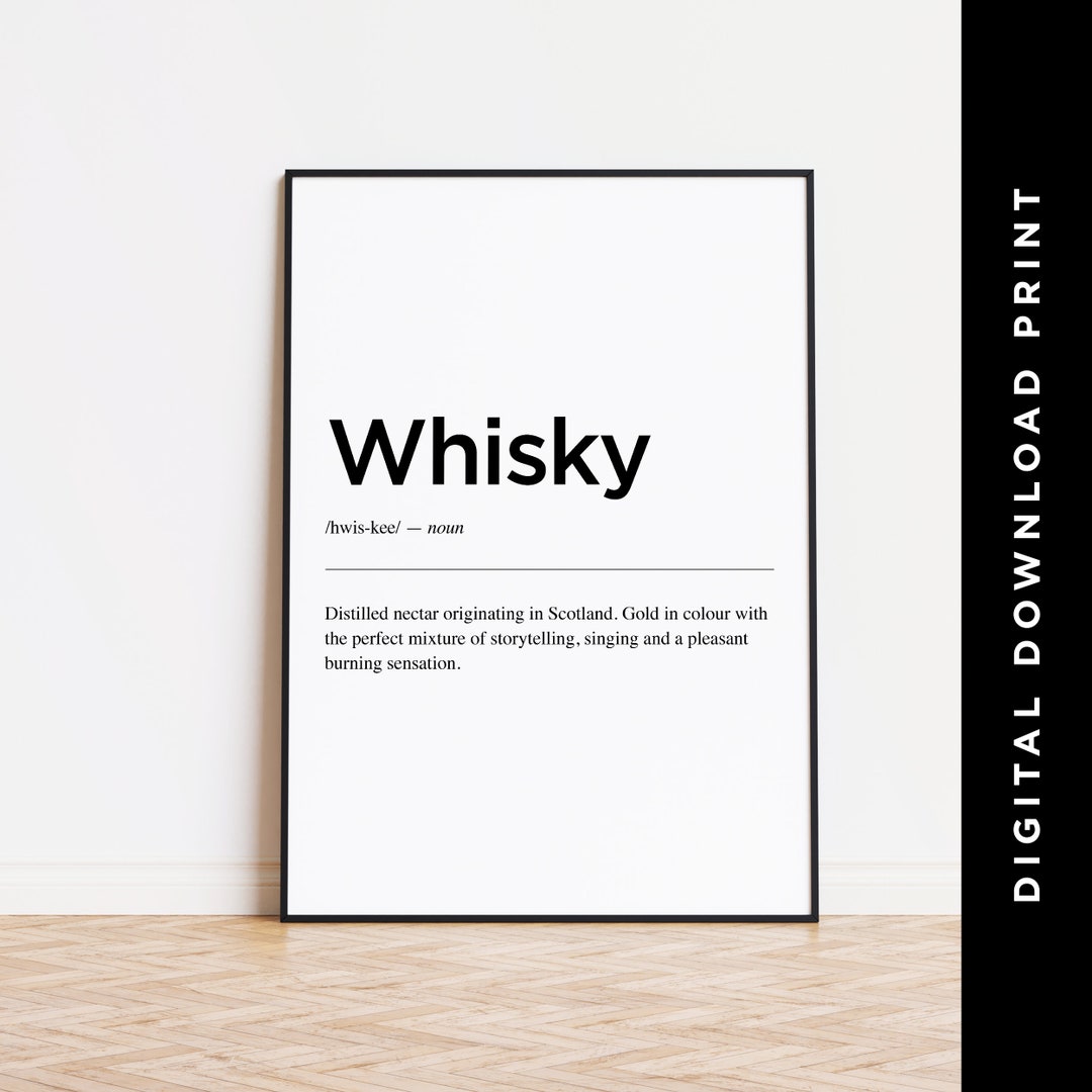 Whisky Definition Digital Prints Bar Wall Decor Gifts Etsy