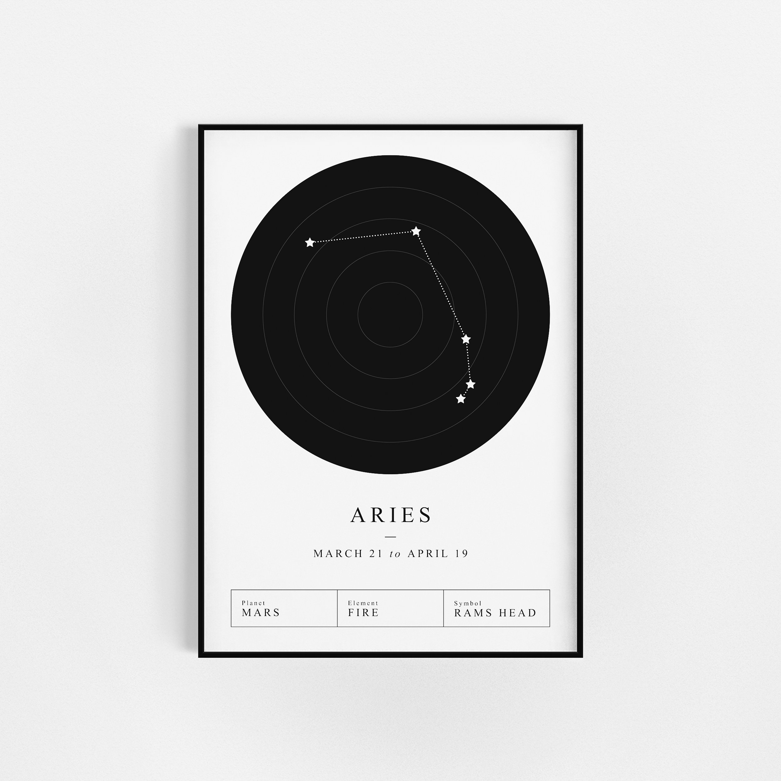 | d'impression Aries Constellation | Cadeau d'affiche Zodiac Astrologie Wall Decor Constellation Du 