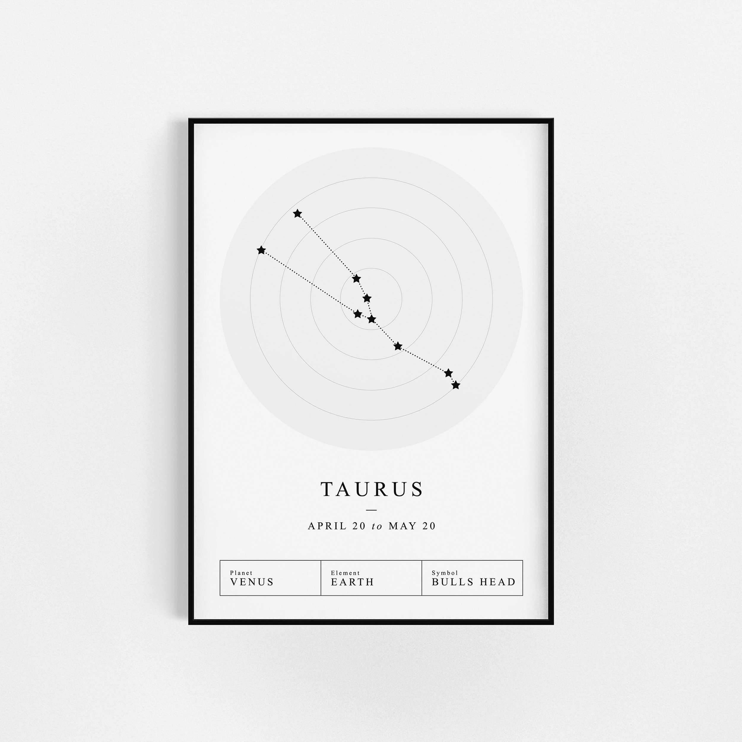| d'impression Taurus Constellation | Cadeau d'affiche Zodiac Astrologie Wall Decor Constellation Du