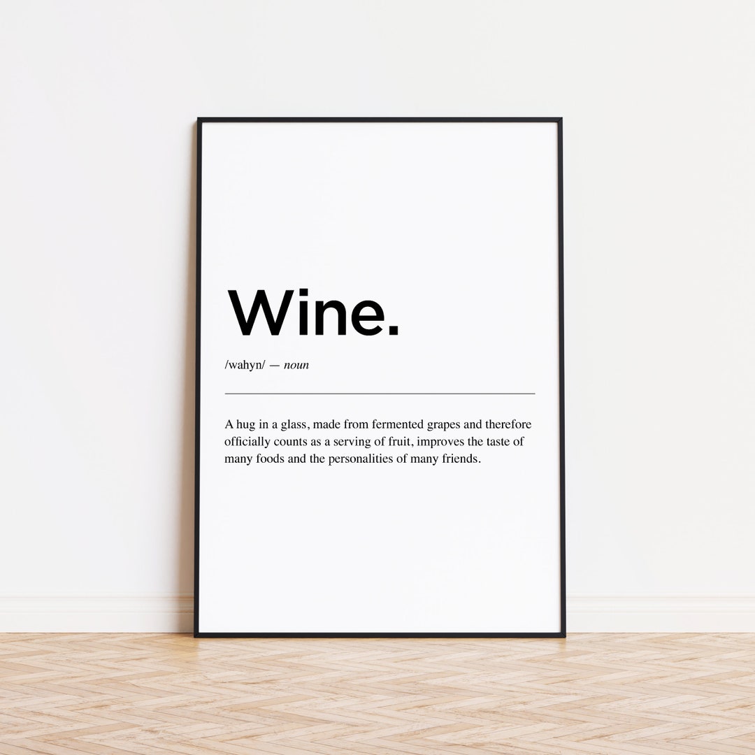Wein Definition Print Wein Wanddeko Geschenke für Ihn Etsy.de