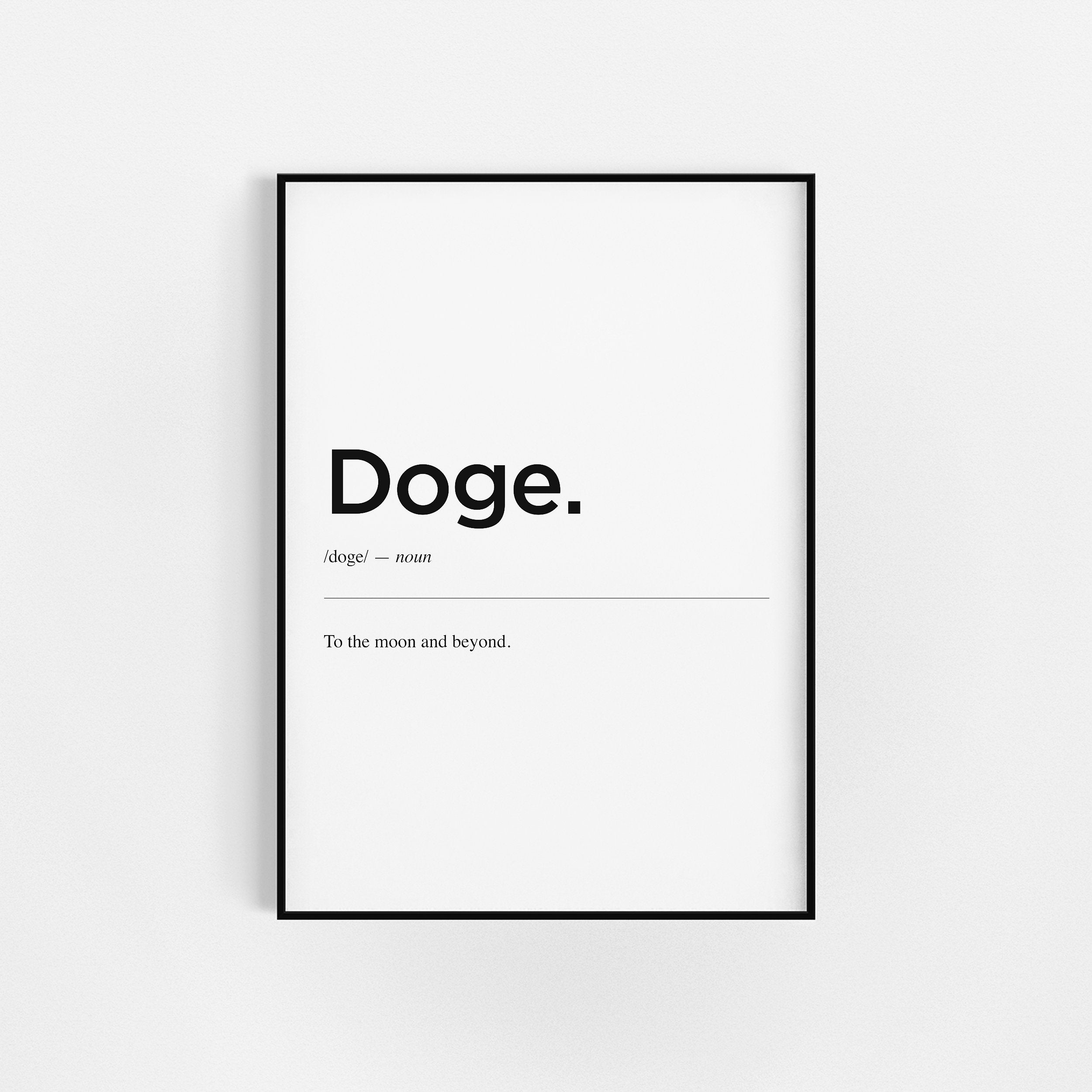 | d'impression de Crypto-Monnaie | Définition Dogecoin d'affiche Bitcoin Crypto Cadeaux Idées Décora