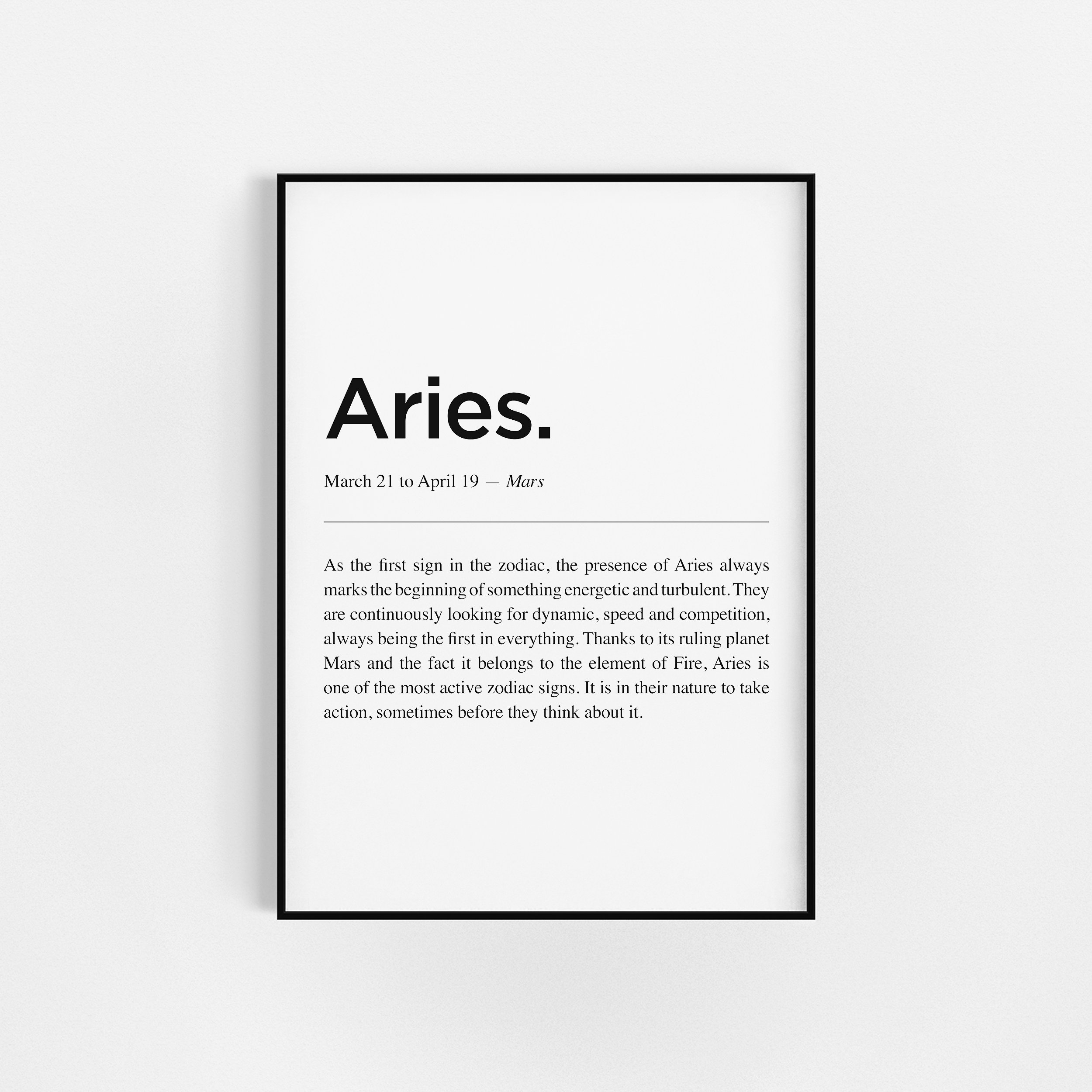 | de Définition Du Bélier | Cadeau d'affiche Zodiac Astrologie Wall Decor Définition L'horoscope d'i