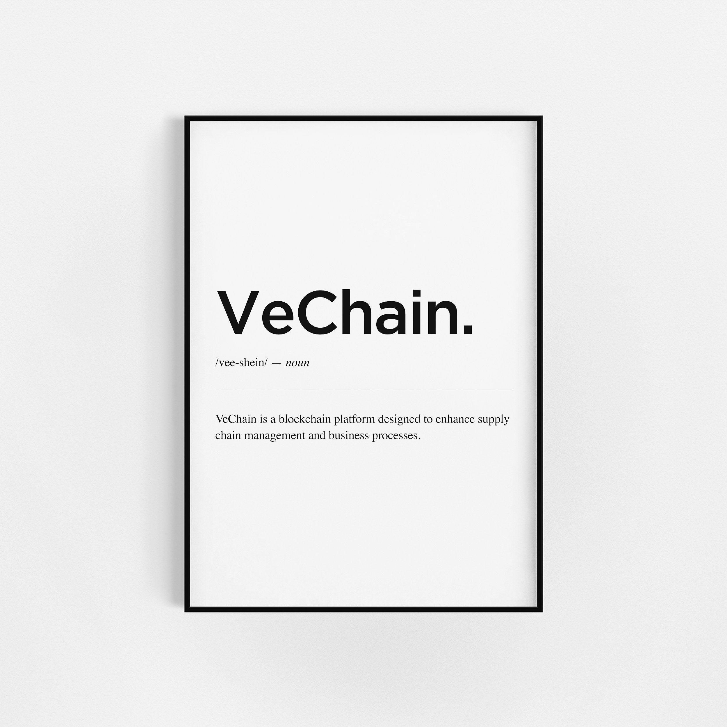 | d'impression de Crypto-Monnaie | Définition Vechain d'affiche Bitcoin Crypto Cadeaux Idées Décorat