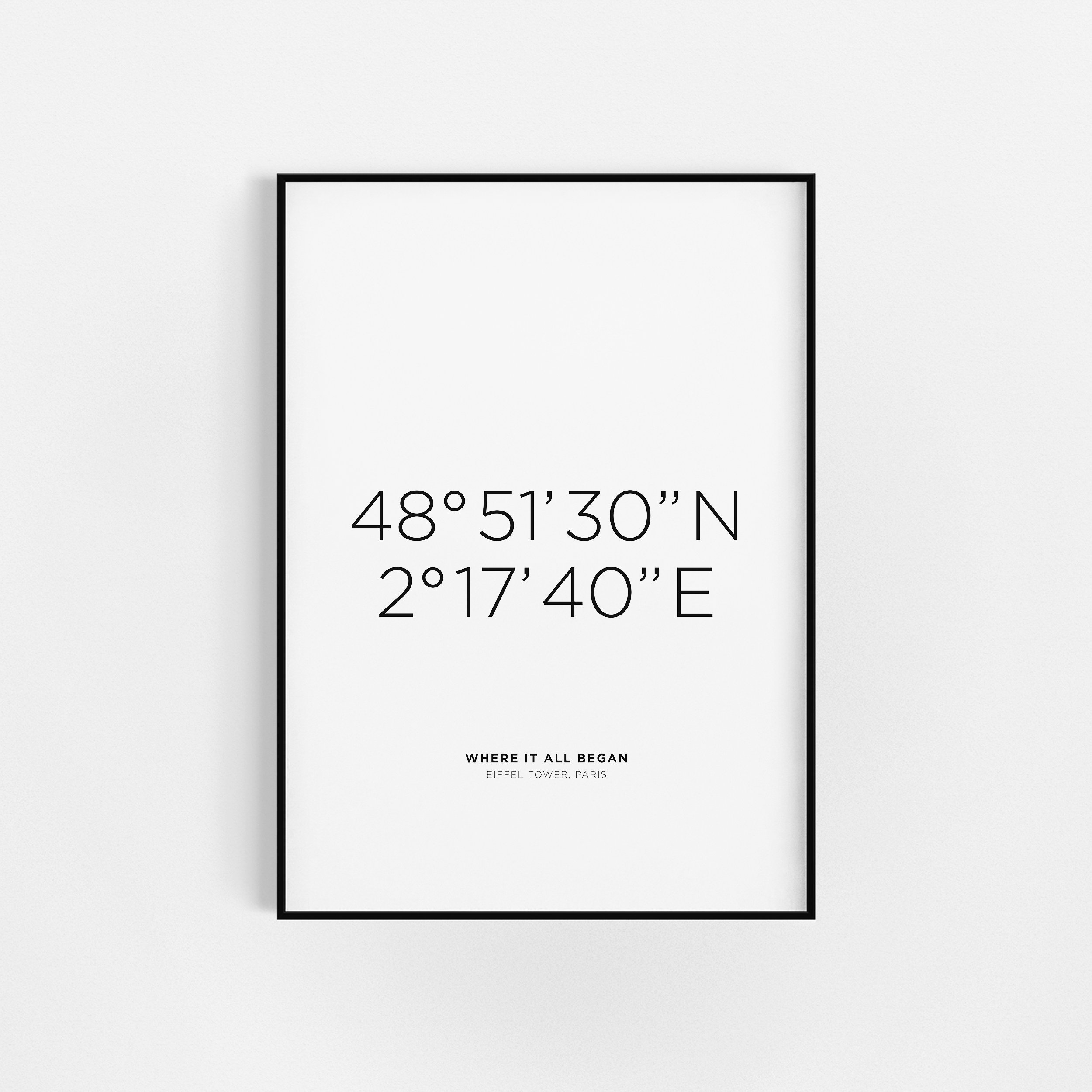 Coordonnées Gps Imprimer | Coordonnées Personnalisées de Localisation Cadeau d'anniversaire Cadeaux 