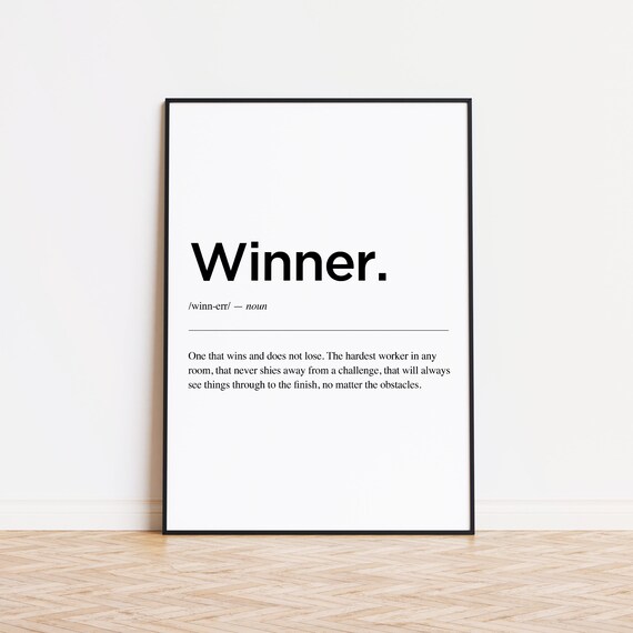 Winner Definition Office Wall Art Home Office Print Etsy