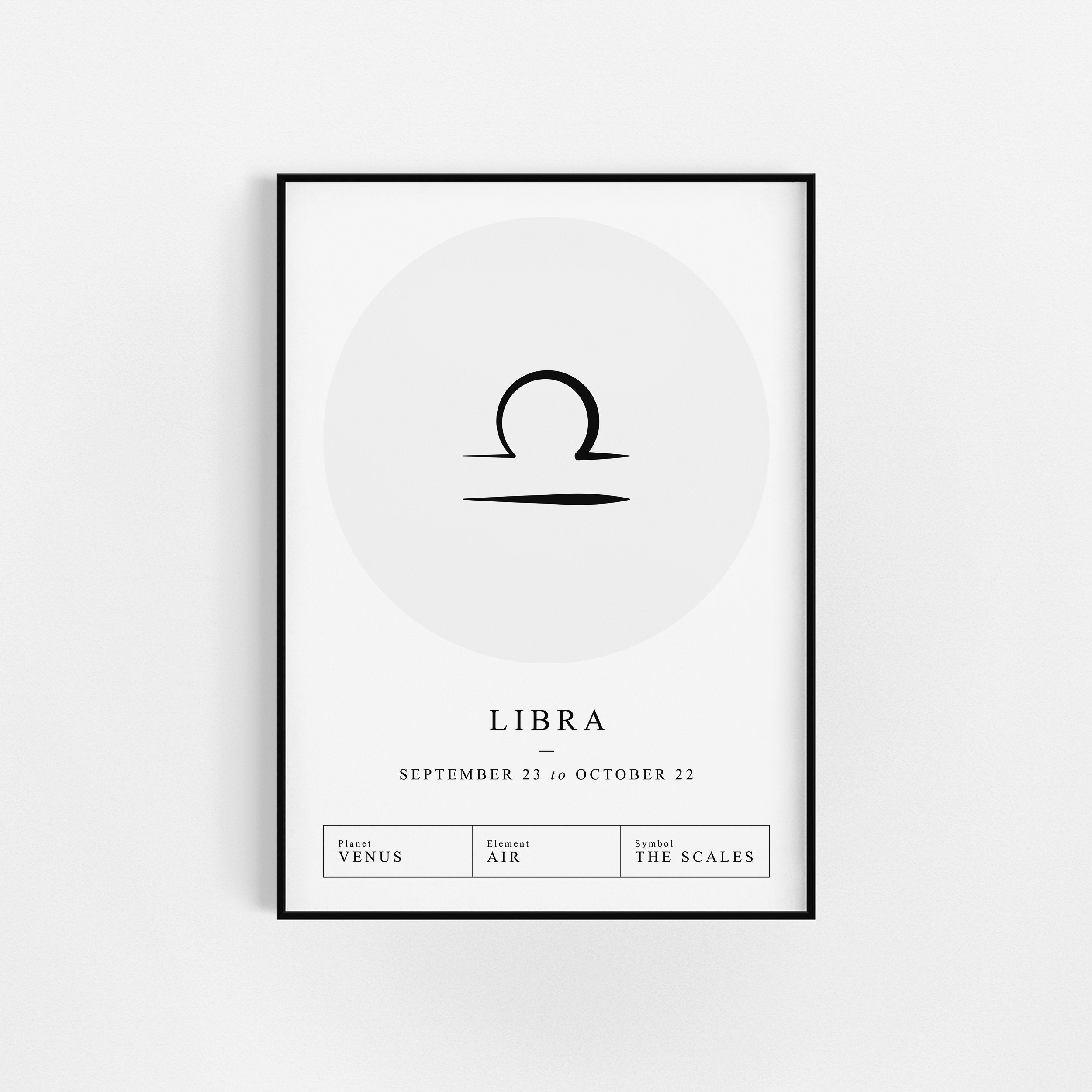 | d'impression Du Zodiaque Libra | Cadeau d'affiche Zodiac Astrologie Wall Decor Horoscopes Prints D