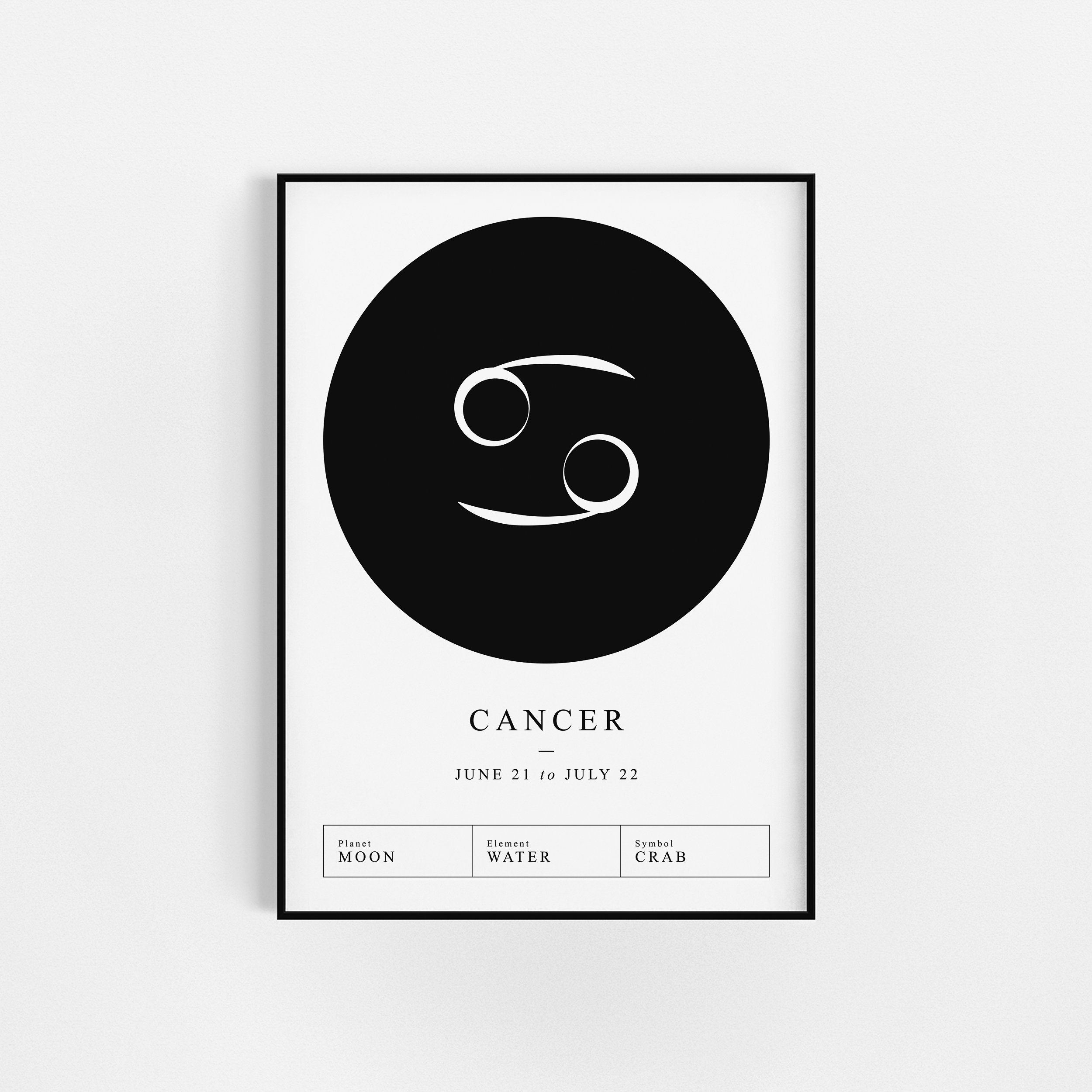 | d'impression Du Zodiaque Cancer | Cadeau d'affiche Zodiac Astrologie Wall Decor Horoscopes Prints 