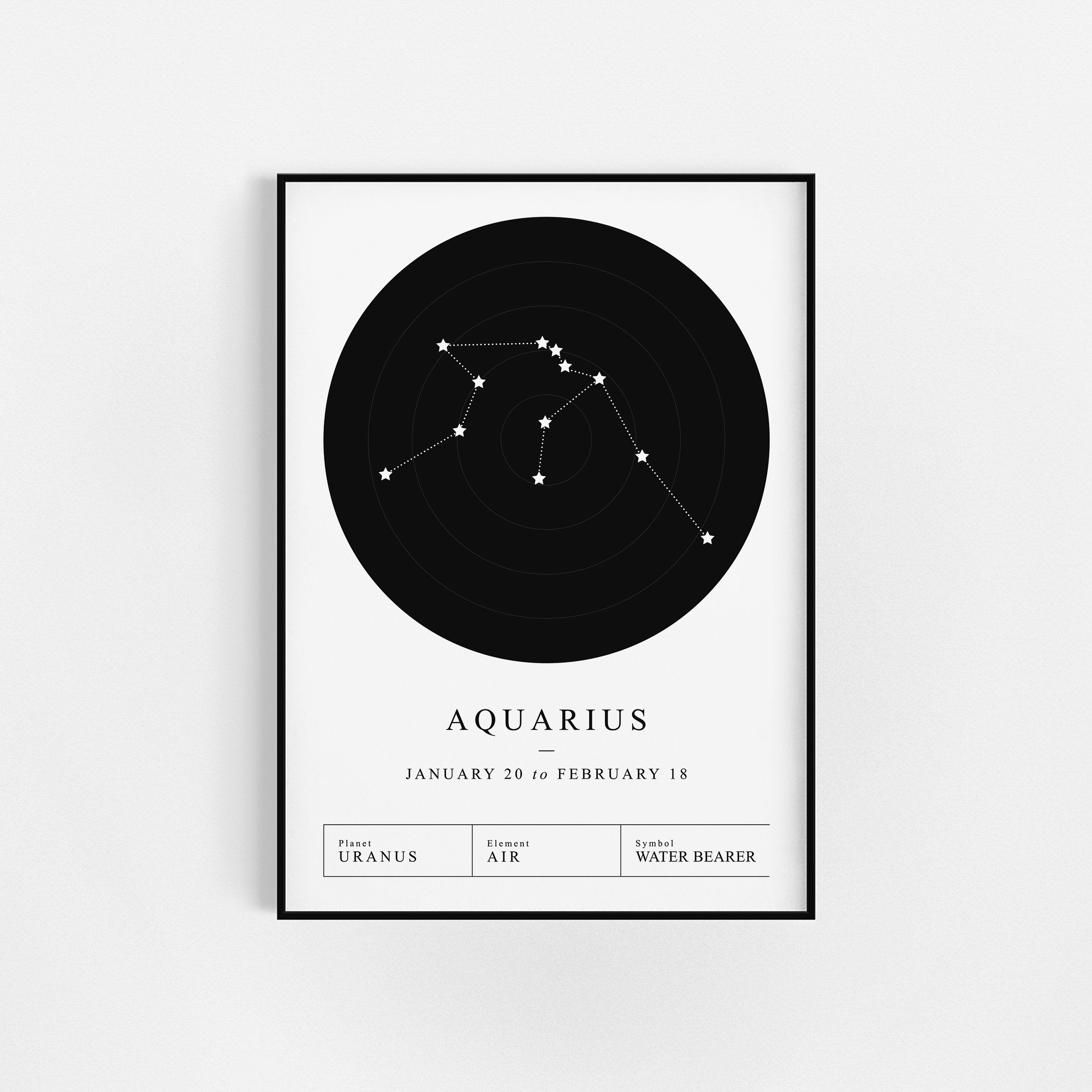 | d'impression Aquarius Constellation | Cadeau d'affiche Zodiac Astrologie Wall Decor Constellation 