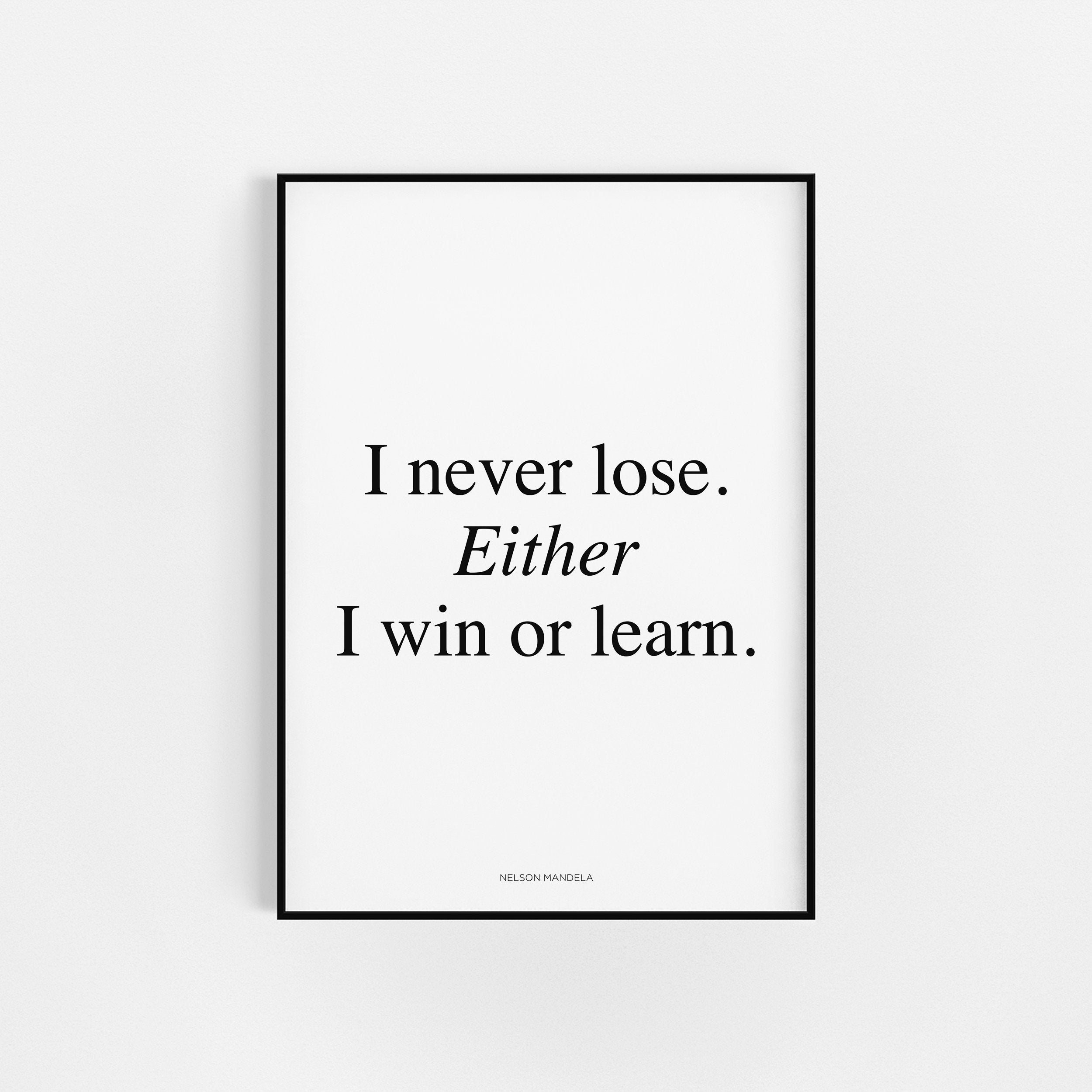 Nelson Mandela Citation | Citations Inspirantes Estampes d'affiche Motivationnelle Wall Decor Tirage