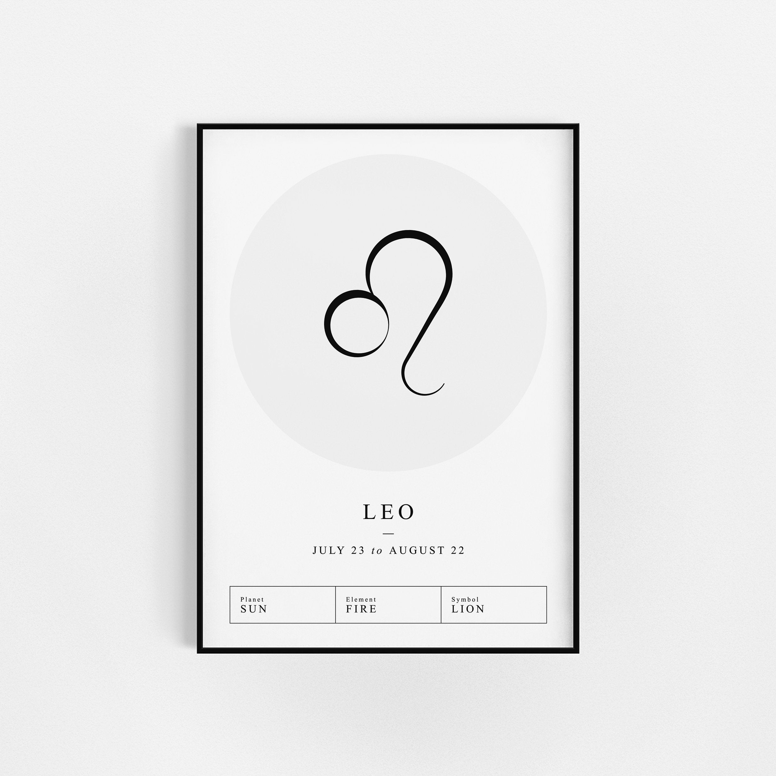 | d'impression Leo Zodiac | Cadeau d'affiche Astrologie Wall Decor Horoscopes Prints Des Signes Du Z
