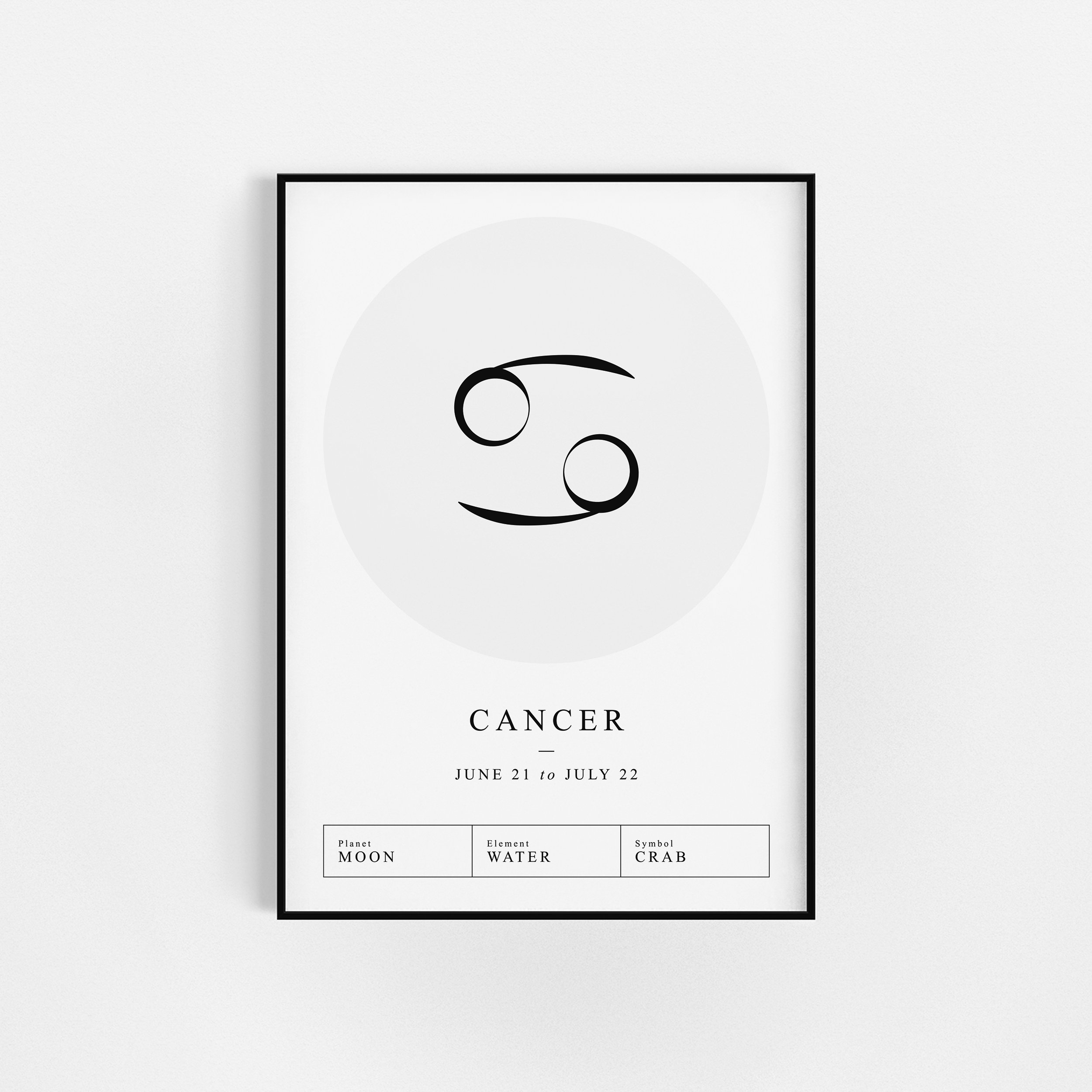 | d'impression Du Zodiaque Cancer | Cadeau d'affiche Zodiac Astrologie Wall Decor Horoscopes Prints 